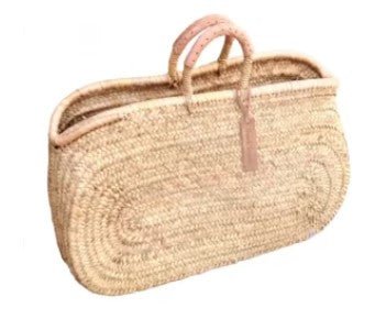 Market Bag - Oval Design with Natural Leather Handle