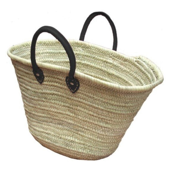 Market Bag - Black Leather Handle
