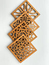 Acacia Square Geo Wood Coasters - Set of 4 Set A - The Red Door Engraving Company Inc.