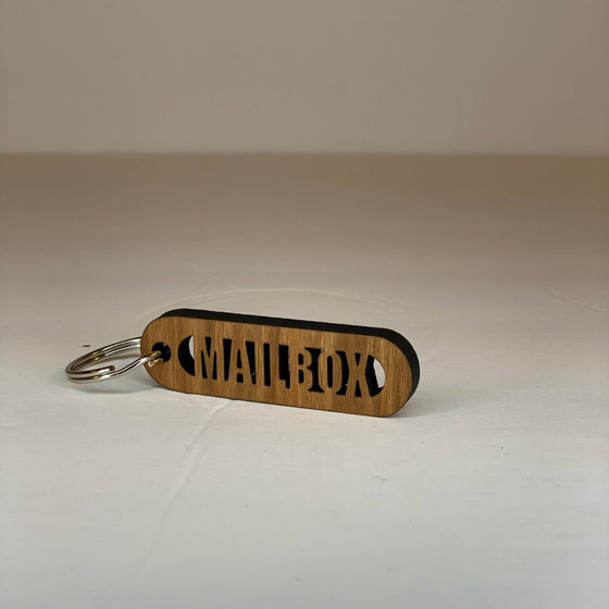 Cherry Wood Cut-Out Keychains Mailbox - The Red Door Engraving Company Inc.