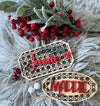 Wooden Christmas Gift Tag - Christmas Rattan Ornament - The Red Door Engraving Company Inc.