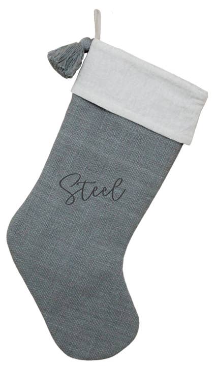 Christmas Stockings with Tassel Steel - The Red Door Engraving Company Inc.