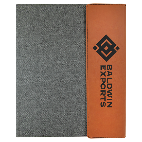 Leatherette & Canvas Notepad Portfolio - The Red Door Engraving Company Inc.