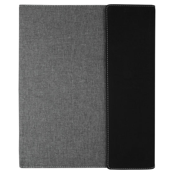 Leatherette & Canvas Notepad Portfolio Black - The Red Door Engraving Company Inc.