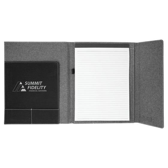 Leatherette & Canvas Notepad Portfolio - The Red Door Engraving Company Inc.