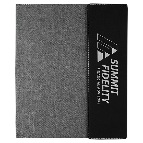 Leatherette & Canvas Notepad Portfolio - The Red Door Engraving Company Inc.
