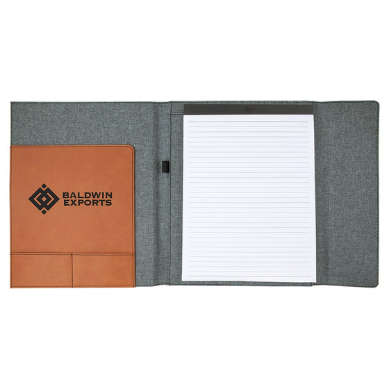 Leatherette & Canvas Notepad Portfolio - The Red Door Engraving Company Inc.