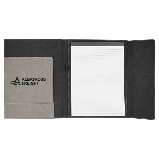 Leatherette & Canvas Notepad Portfolio - The Red Door Engraving Company Inc.