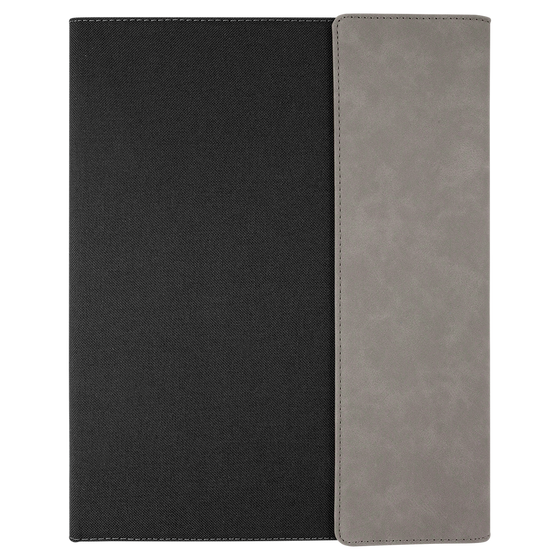 Leatherette & Canvas Notepad Portfolio Grey - The Red Door Engraving Company Inc.