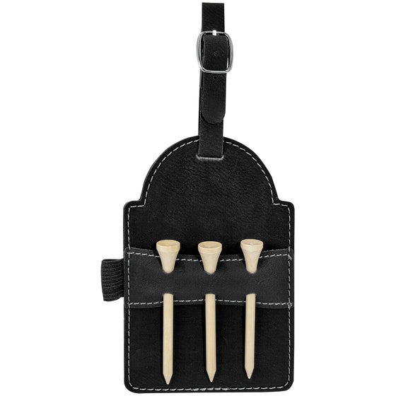 Leatherette Golf Tag - Black The Red Door Engraving Company Inc.