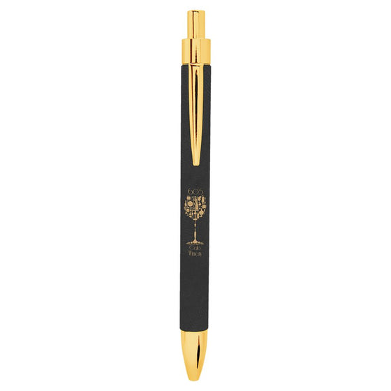 Leatherette Pen Black with Gold - The Red Door Engraving Company Inc.