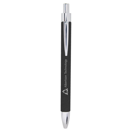 Leatherette Pen Black with Silver - The Red Door Engraving Company Inc.