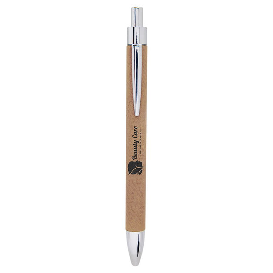 Leatherette Pen Light Brown - The Red Door Engraving Company Inc.
