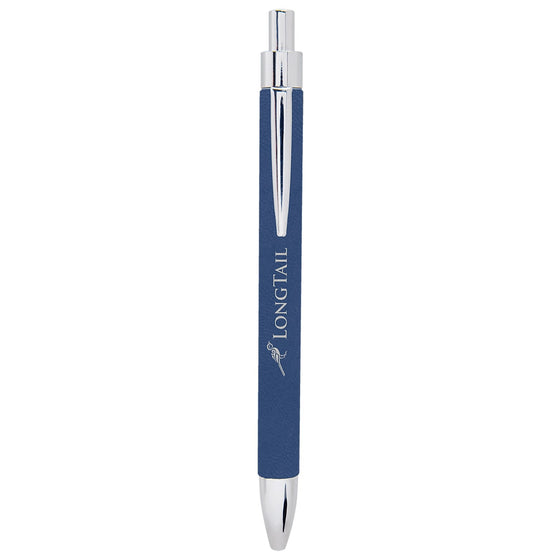 Leatherette Pen Navy Blue With Silver - The Red Door Engraving Company Inc.