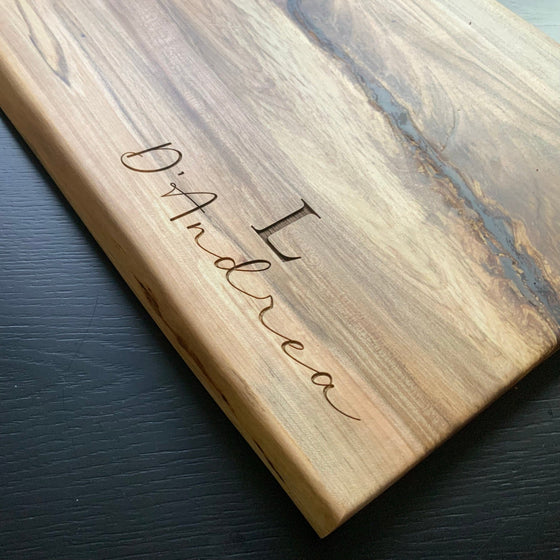 Maple Live-Edge Cutting Board - 22" - 24" - The Red Door Engraving Company Inc.