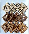 Square Geo Wood Coasters - Set of 4 Walnut, Maple and Acacia - The Red Door Engraving Company Inc.