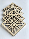 Maple Square Geo Wood Coasters - Set of 4Set B - The Red Door Engraving Company Inc.