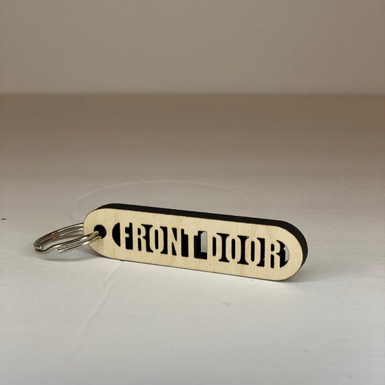 Maple Wood Cut-Out Keychains Front Door - The Red Door Engraving Company Inc.